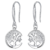 Boucles d'oreilles pendantes en argent sterling 925 avec un design unique d'arbre de vie pour les femmes