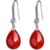 ANNAVA: Boucles d'oreilles pour Femme en Argent Sterling 925 et Perle en Forme de Goutte d'Eau Rouge