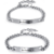 Bracelet Couple Amoureux Jovivi : Élégance en Acier Inoxydable Poli, Gravé Je t'aime, Cadeau Saint-Valentin