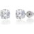 Tilo Jewelry 14k Clous d'oreilles Or blanc Rond Blanc Zircone cubique: Un Choix Élégant et Abordable