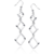 Boucles d'oreilles pendantes en argent 925 rhodié composées de carrés modernes