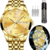Montre-bracelet OLEVS dorée pour homme : Luxe et fonctionnalité