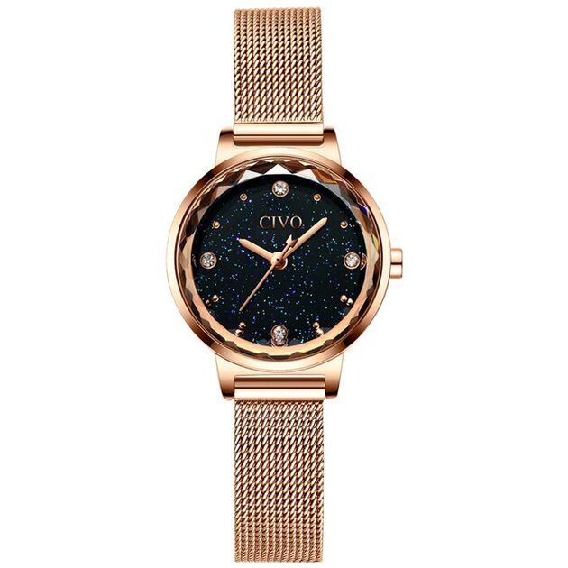 Montre Femme CIVO - Cadran Ciel étoilé - Bracelet Acier Inoxydable - Étanche 30 M - Mouvement Quartz Japonais