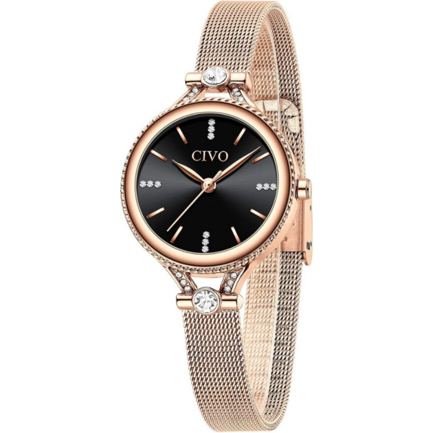 Montre élégante en acier inoxydable pour femmes main image 0