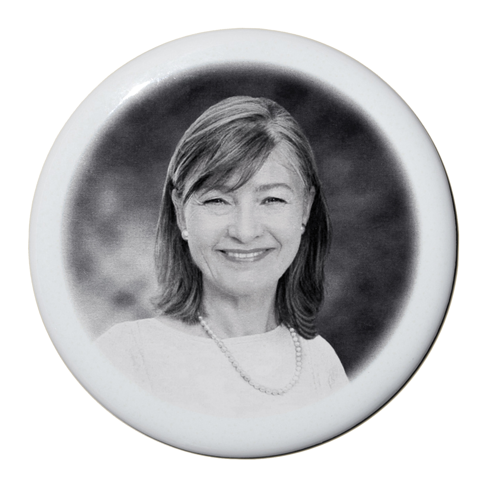 Photo porcelaine funéraire ronde N&amp;B BB-Blanc