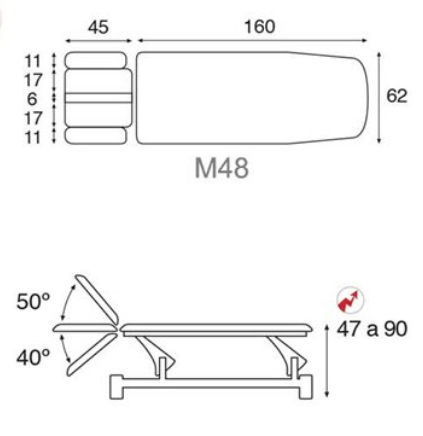 shéma C5543 ecopostural tablelya table kiné électrique