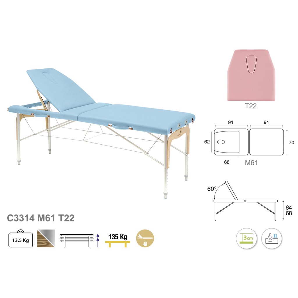 schéma table portable de massage ecopostural tablelya portable c3314