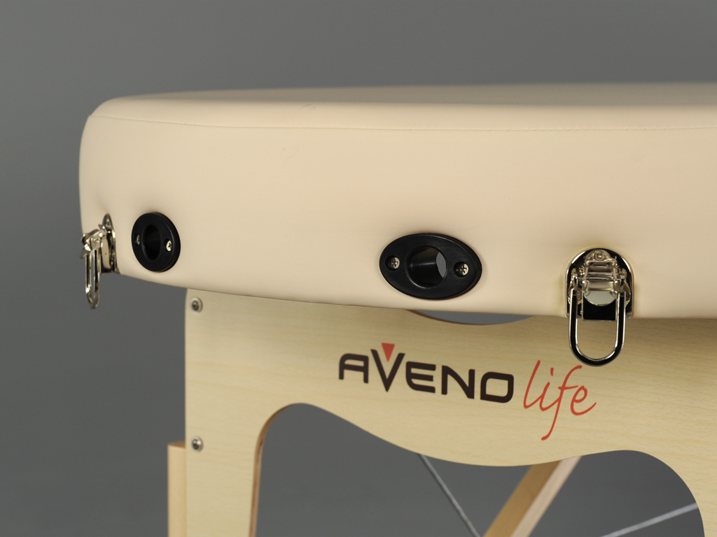 Table de massage et dexamen Elza Aveno Life Habys portable pliante en bois Coins arrondis couleur crème