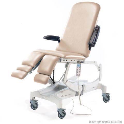 fauteuil de podologie électrique seers medical tablelya avec roulettes frein crème