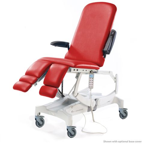 fauteuil de podologie électrique seers medical tablelya avec roulettes frein red