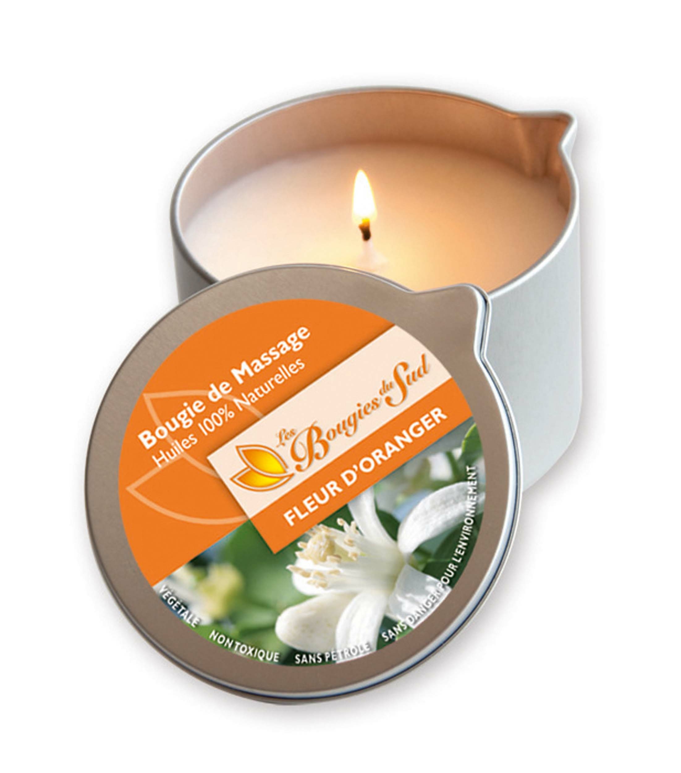 bougie de massage parfum fleur d'oranger en pot fabricant les bougies du sud à biot - tablelya - 2008377000-1