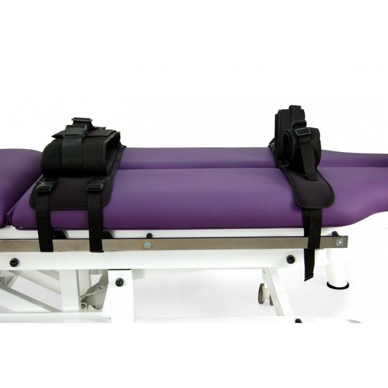 table-de-verticalisation mobercas motorisee avec sangles de fixation thorax jambes tablelya