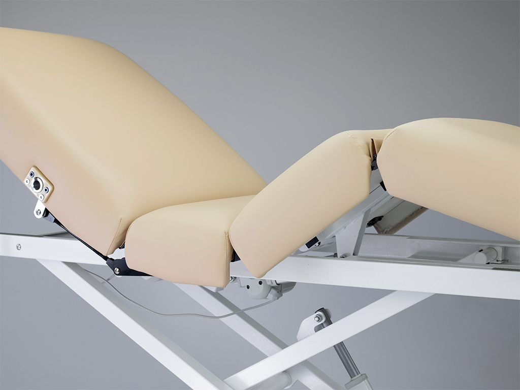 table de massage esthétique électrique habys Linea V3 couleur crème vue principale-V3 fonction soutien des jambes poplité genoux