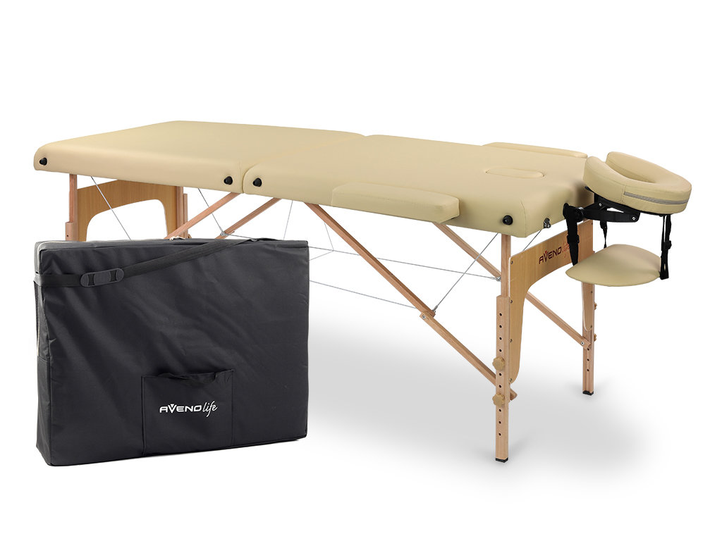 table de massage portable pas chère en bois modèle Sofia aveno life tablelya habys couleur crème