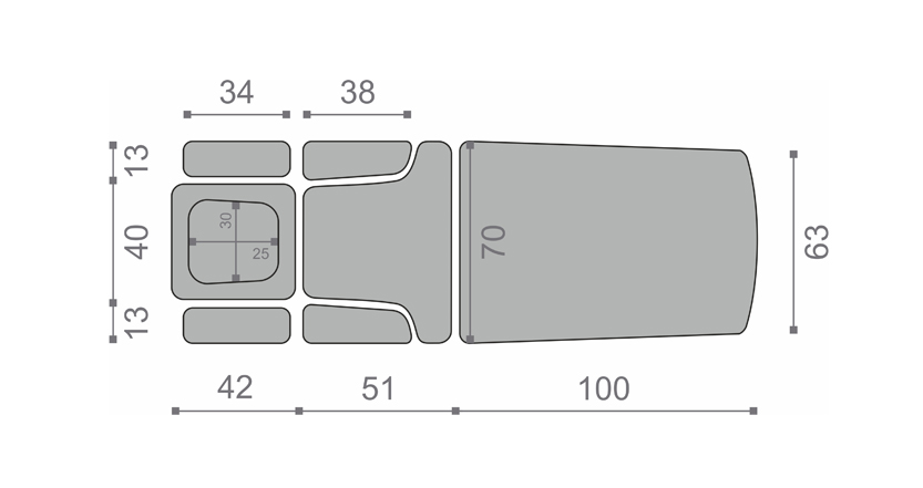 Habys dimensions Evero-X7 table de massage électrique ergonomique polyvalente têtière trou visage ergonomique vue de dessous tablelya