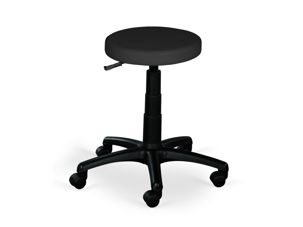 habys tablelya tabouret assise ronde à roulettes pied pvc noir modèle Beta-noir