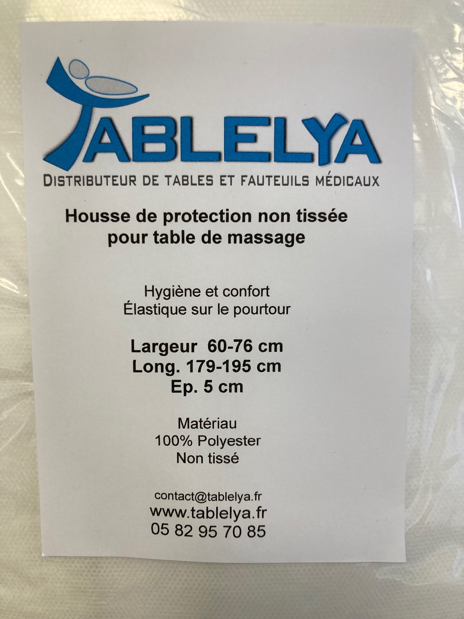 tablelya housse non tissée jetable pour table de massage étiquette informations habys