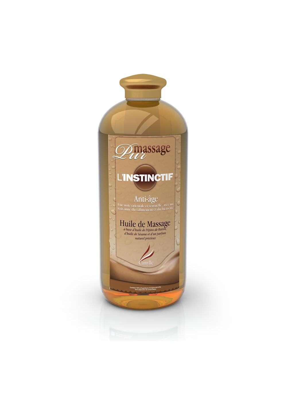 camylle tablelya huile pur-massage senteur l-instinctif flacon de 1 litre