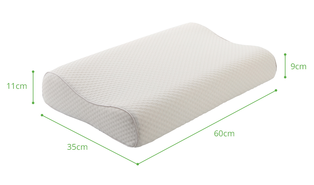 tablelya habys oreiller ergonomique à mémoire de forme dimensions L-60x35x11-9-cm-dimensions