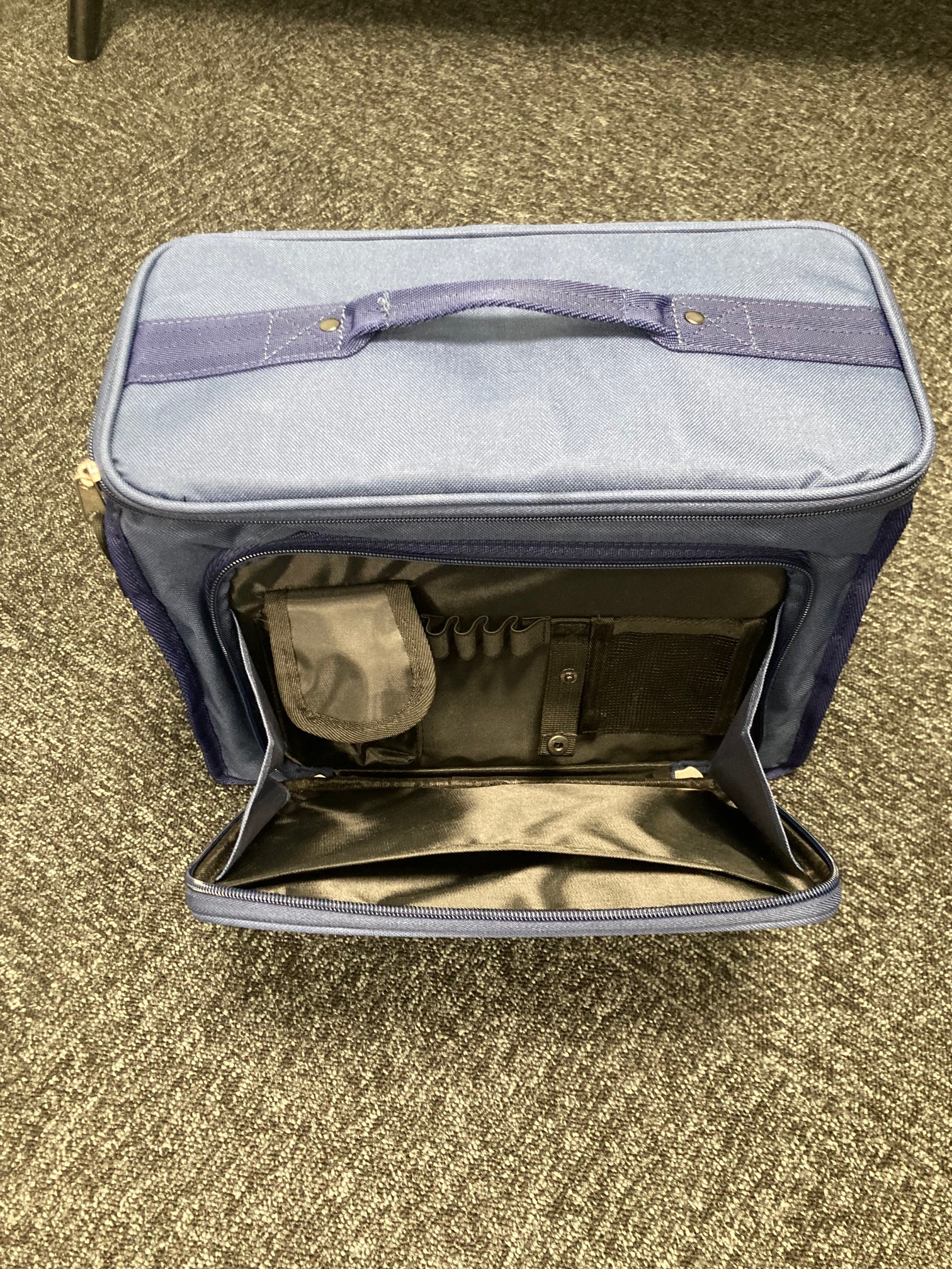 tablelya malette médicale  infirmière poche avant grande capacité multicompartiments bleu marine foncé comed bag