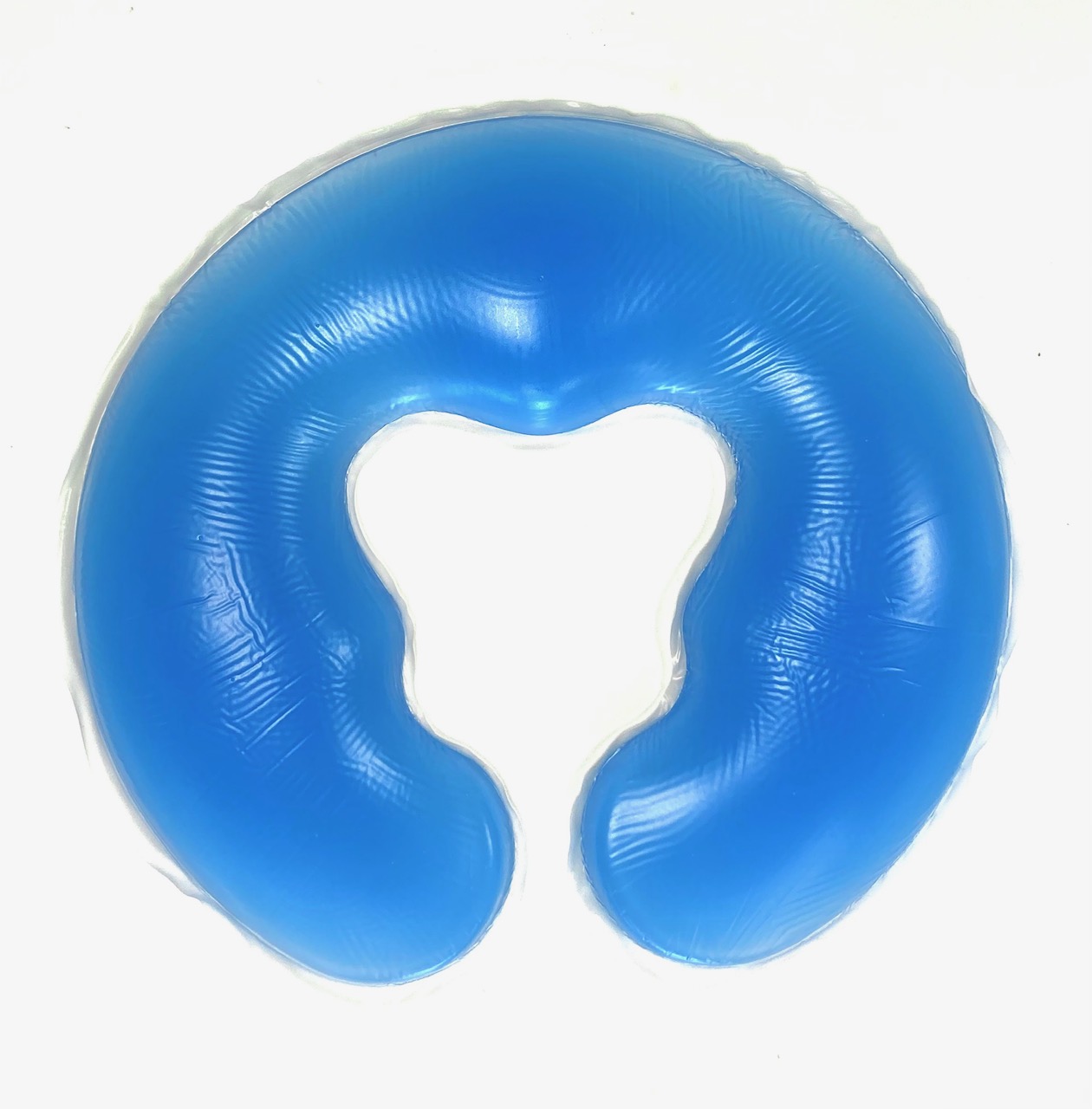 habys tablelya coussin oreiller-de-massage-en-silicone-souple-en-forme-de-U-coussin-de-spa-coussin-de-gel bleu