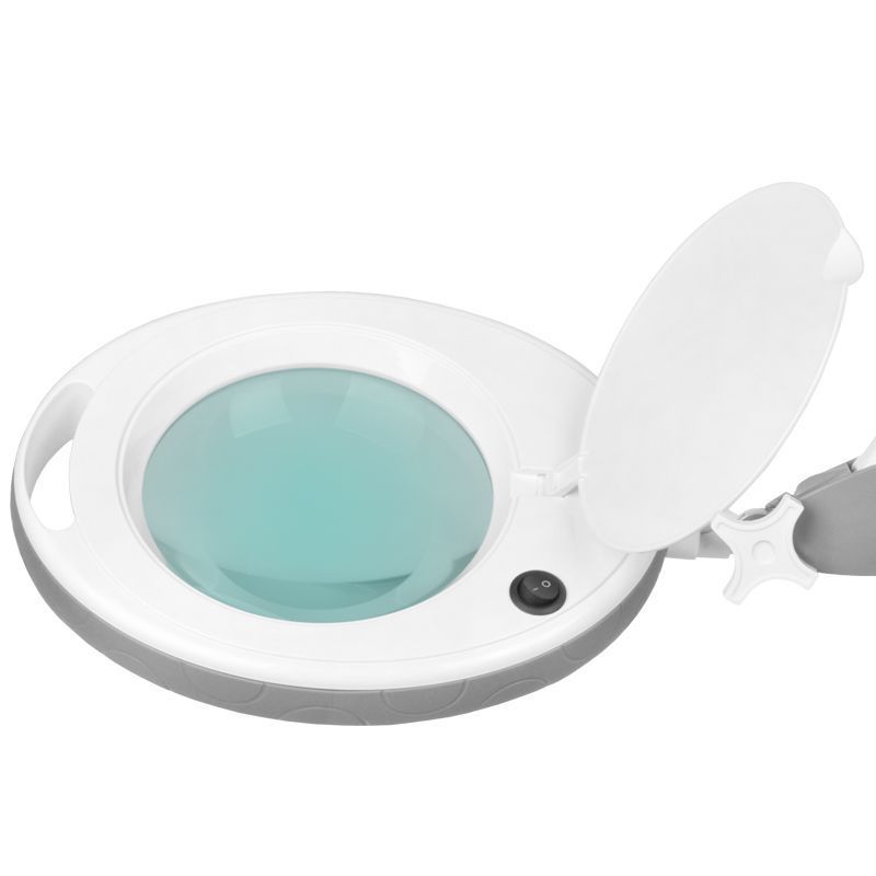 tablelya lampe loupe blanche à led bras compensé design capot ouvert