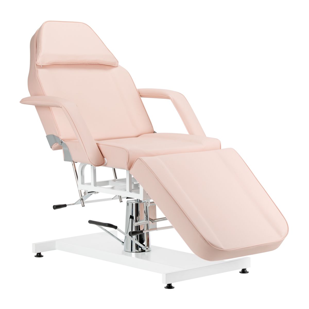 tablelya fauteuil hydraulique tattoo esthétique rose 3 plans réglables avec porte rouleau - trou visage-bouchon facial-position assise-360°-101743_5