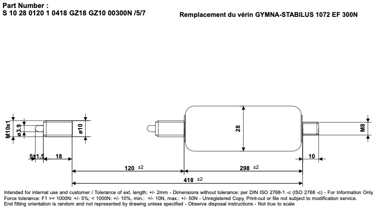 Vérin gaz gymna stabilus 1072 EF 300N-71018757-3 MIGLIACCIO - copie