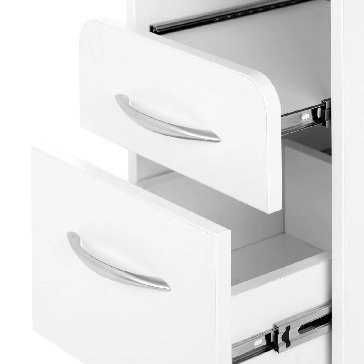 tablelya guéridon 4 tiroirs blanc roulettes frein tiroir ouvert 147821_05_0610