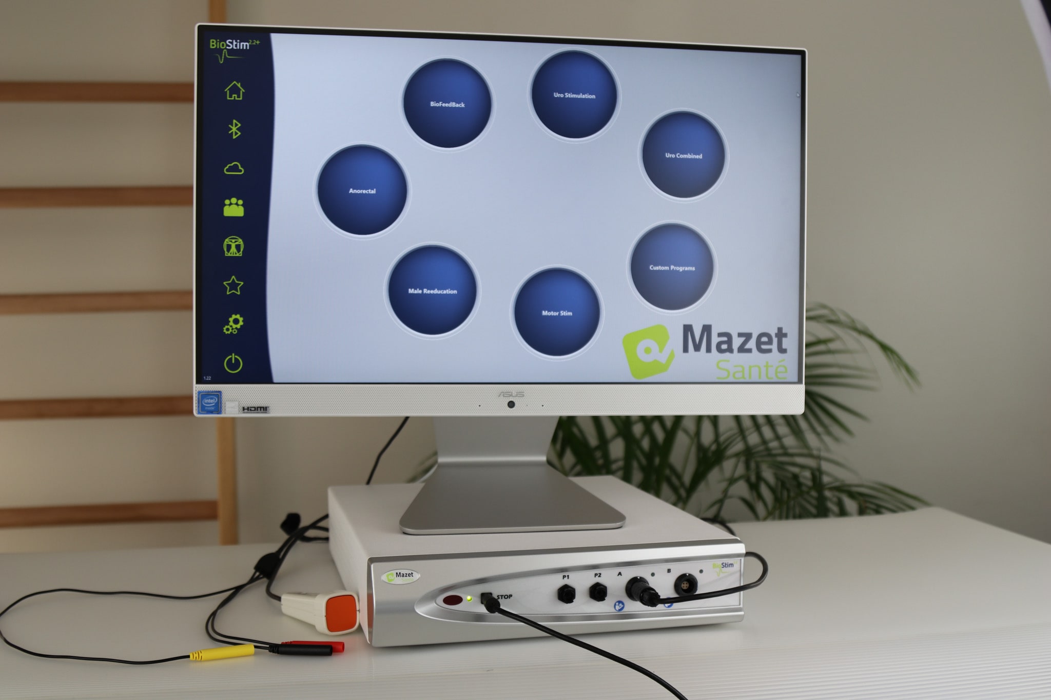 Mazet santé biostim2.1+stim biofeedback rééducation périneale avec sondes et électrodes tablelya