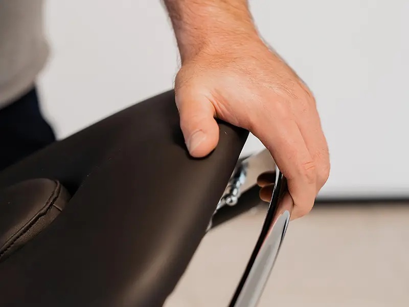 osteo OS 206 ferrox table électrique têtière poignée de réglage par vérin à gaz tablelya