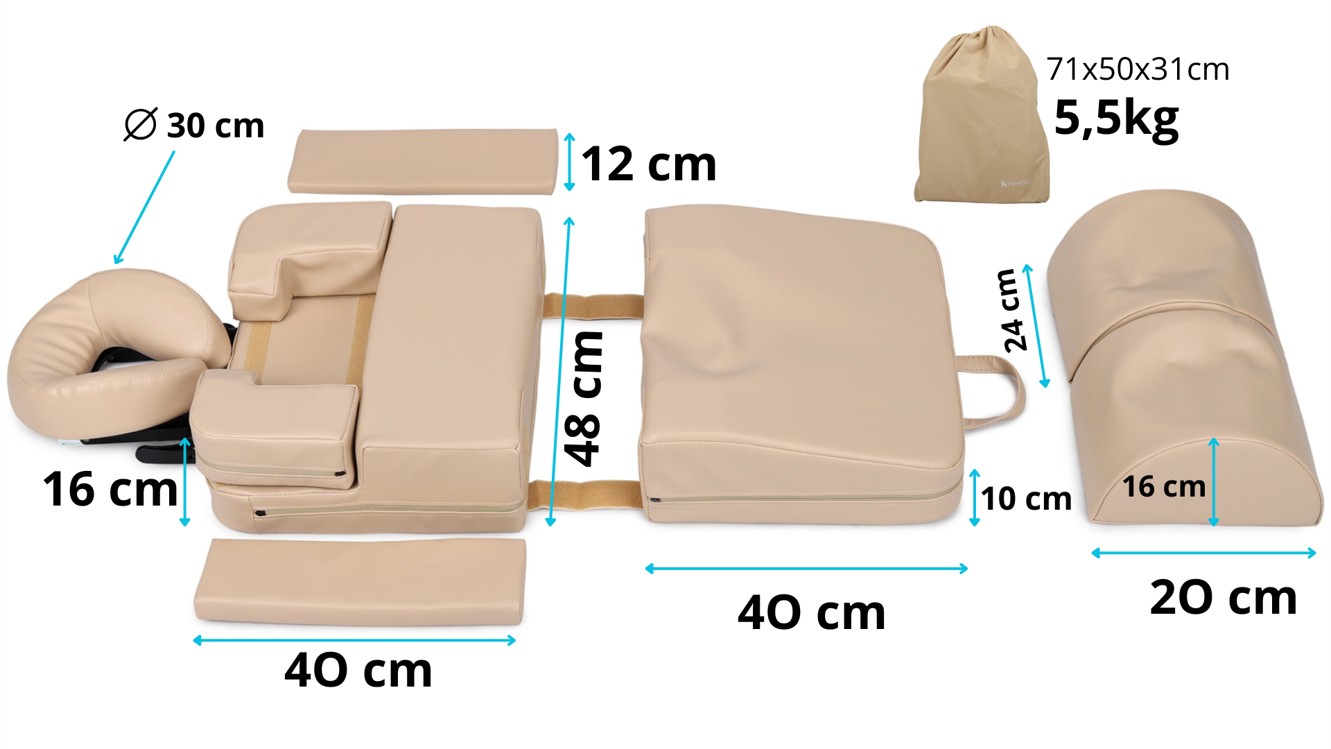 coussin de massage femme enceinte beige creme dimensions et poids habys tablelya