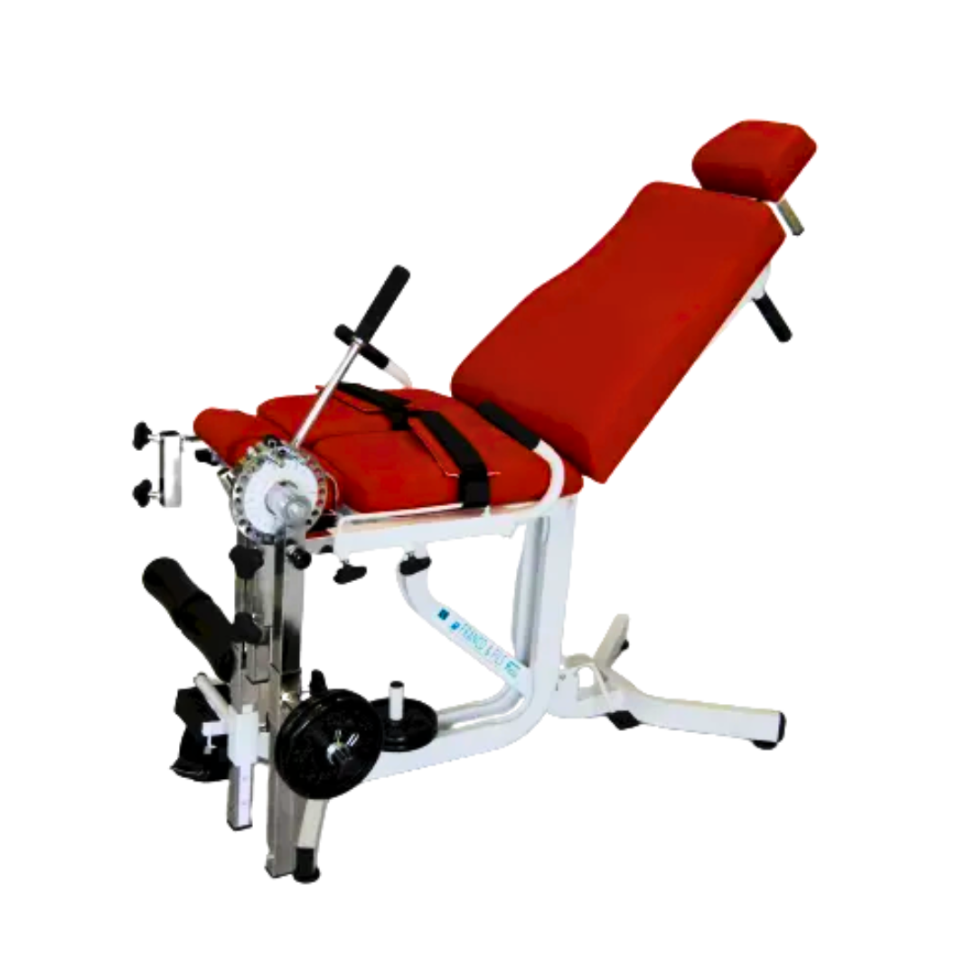fauteuil quadri ischios franco fils tablelya rouge avec 1 balancier semi-couché