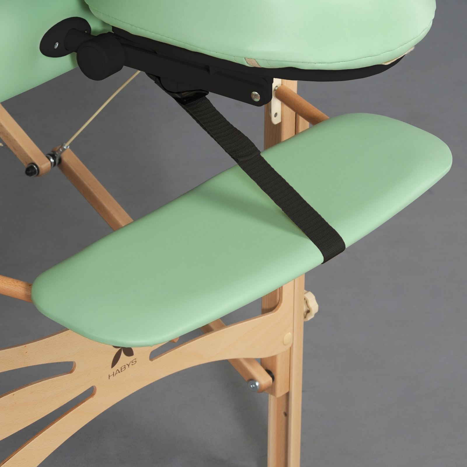 table Massage en bois portable largeur 70 cm repose bras réglable tablelya Massage-Table-Panda-Light-Wood-70-Vinyl-Flex-K022-Green-1983_2