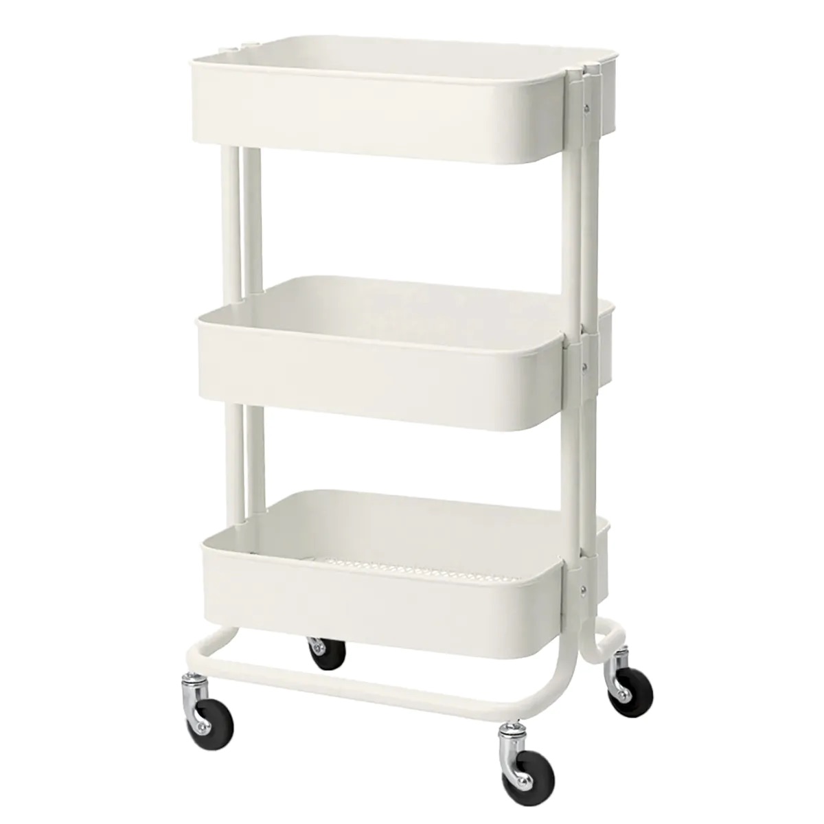 desserte esthétique blanc cassé hauteur 77 cm à roulettes