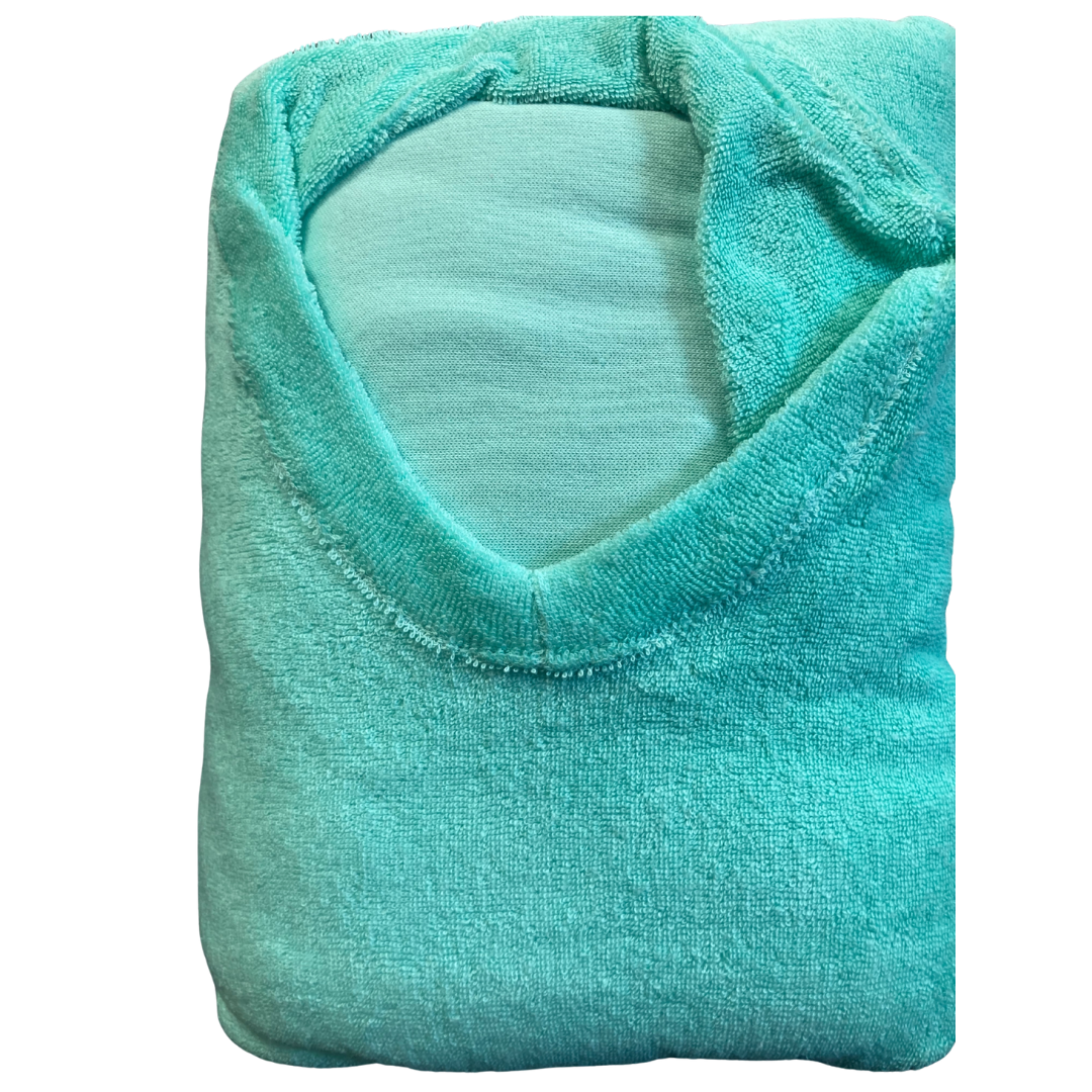 drap housse vert pastel trou visage