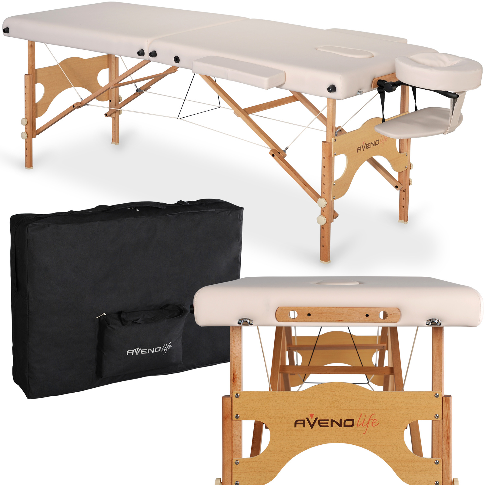 table-de-massage-bois-portable-aura-housse-de-transport-appui-bras-habys-tablelya