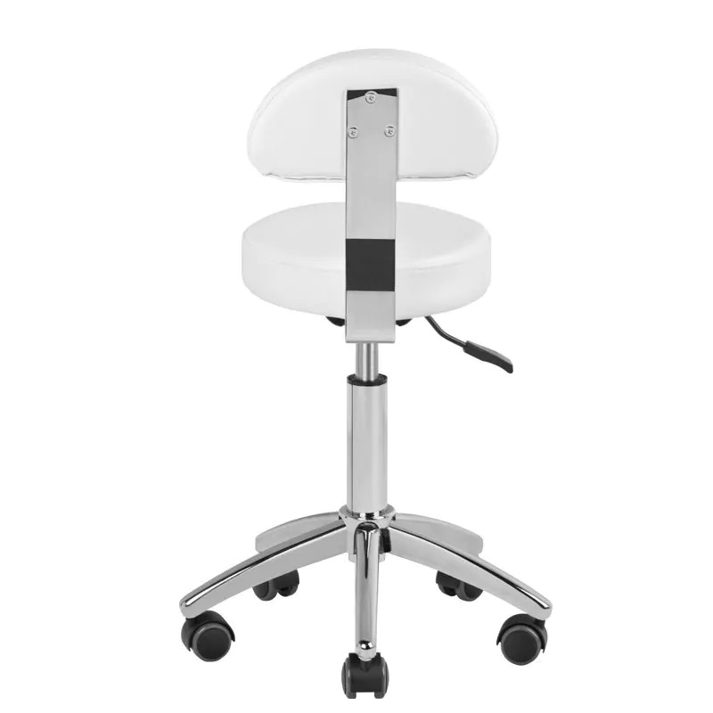 tabouret-a-roulettes-assis-ronde-dossier-pied-5-branches-chromé-skai-blanc-design-moderne-esthétique-spa-vue-dos-tablelya-100764_2_3