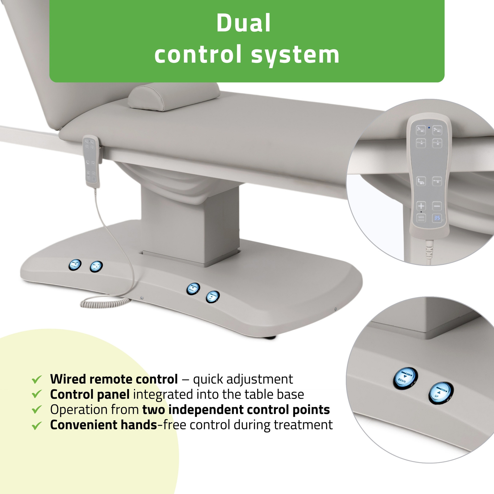 table-de-soins-grise-double-systeme-commande-telecommande-panel-pied-estella-ergo-2-tablelya