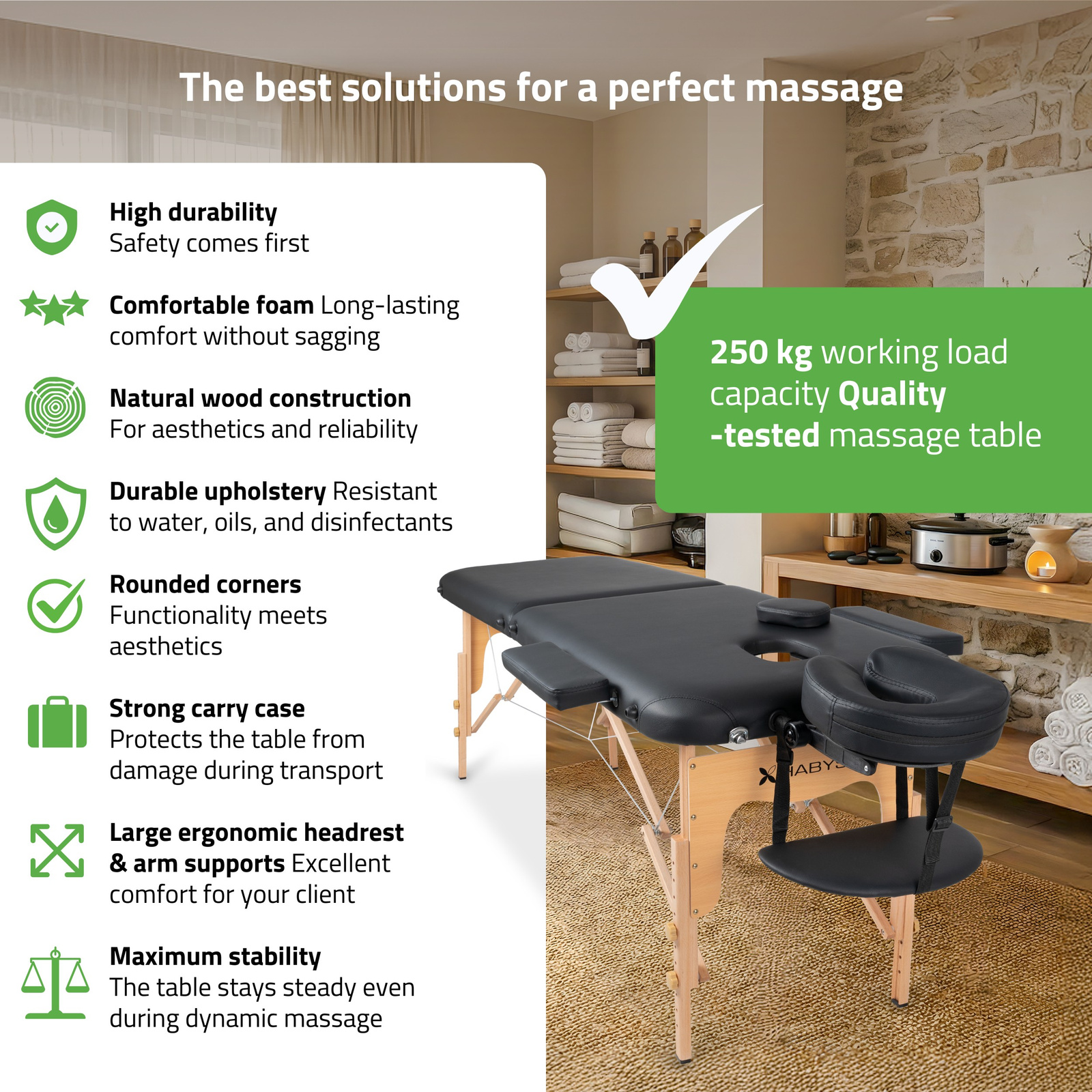 table-massage-professionnelle-lira-habys-noire