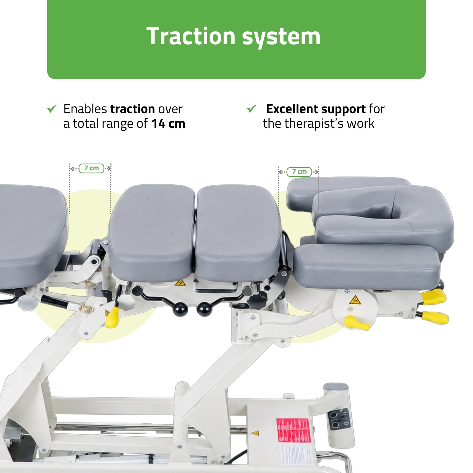 Table de chiropraxie électrique Upright Chiro Z7 – 7 sections, drops, commande au pied 7