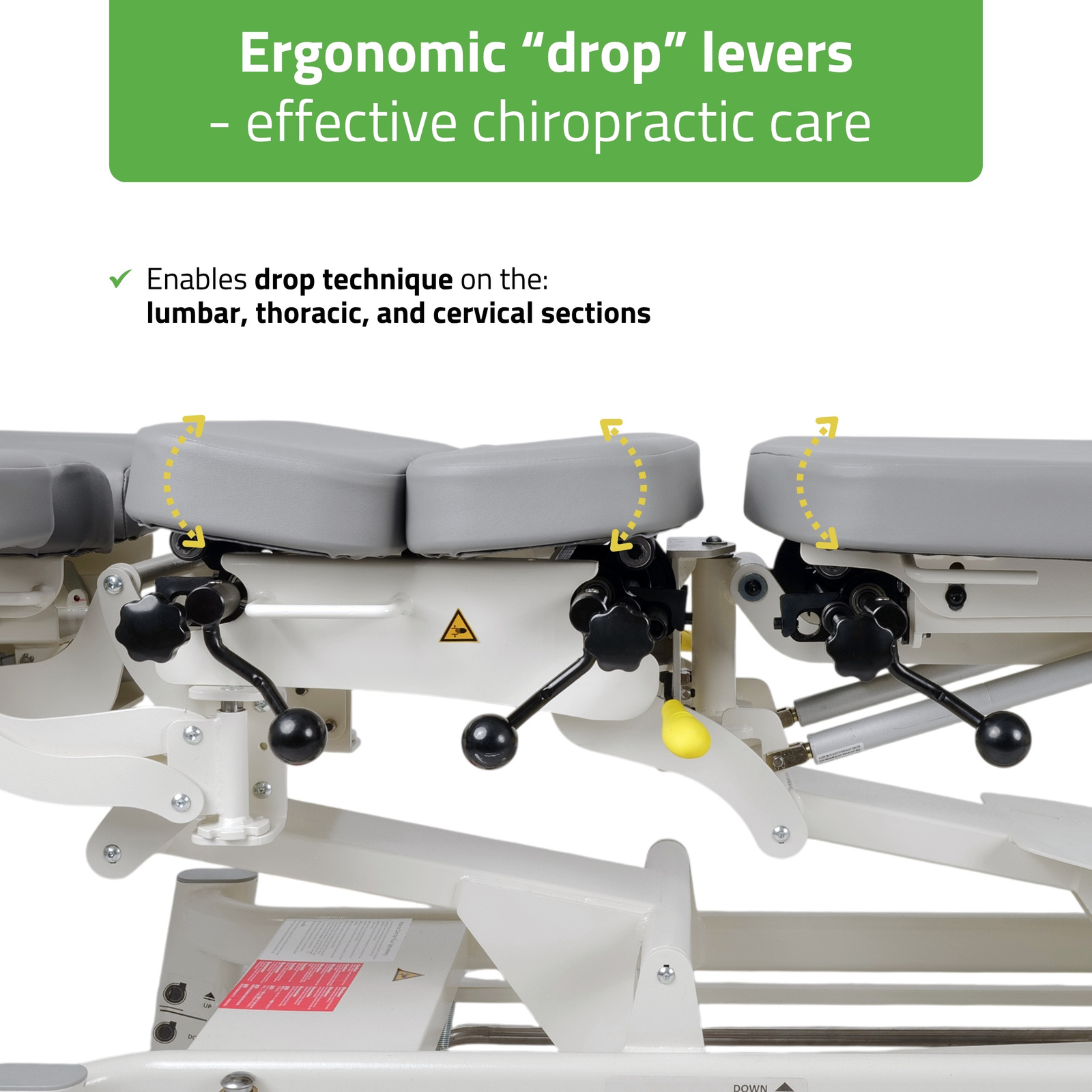 Table de chiropraxie électrique Upright Chiro Z7 – 7 sections, drops, commande au pied 10