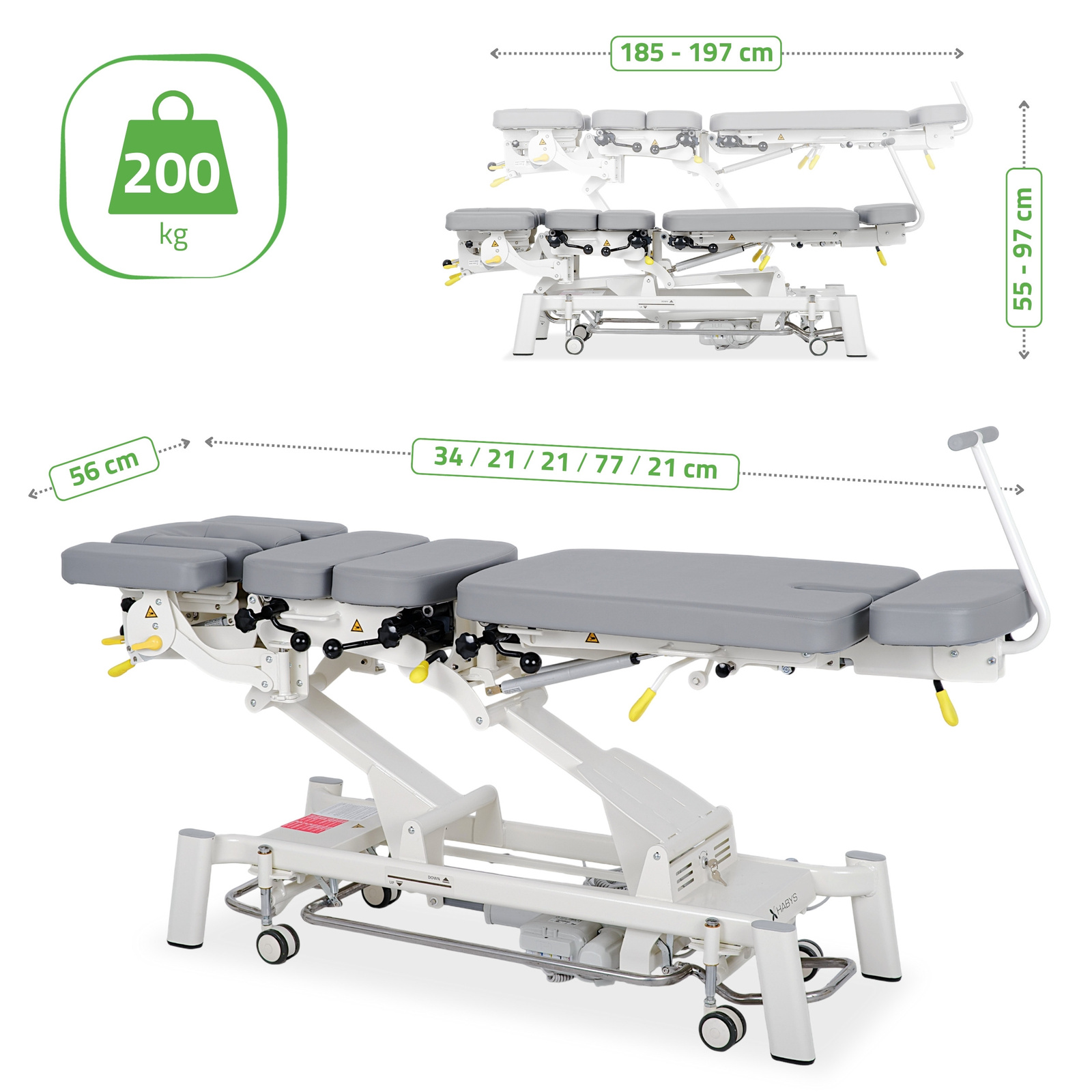 Table de chiropraxie électrique Upright Chiro Z7 – 7 sections, drops, commande au pied 12