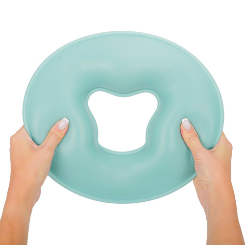 Coussin facial silicone KOMFORT vert matcha, base rigide, vue 3