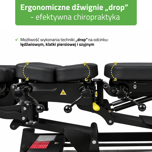Table de chiropraxie électrique Upright Chiro Z7 noire, vue 3