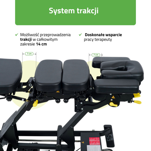 Table de chiropraxie électrique Upright Chiro Z7 noire, vue 4