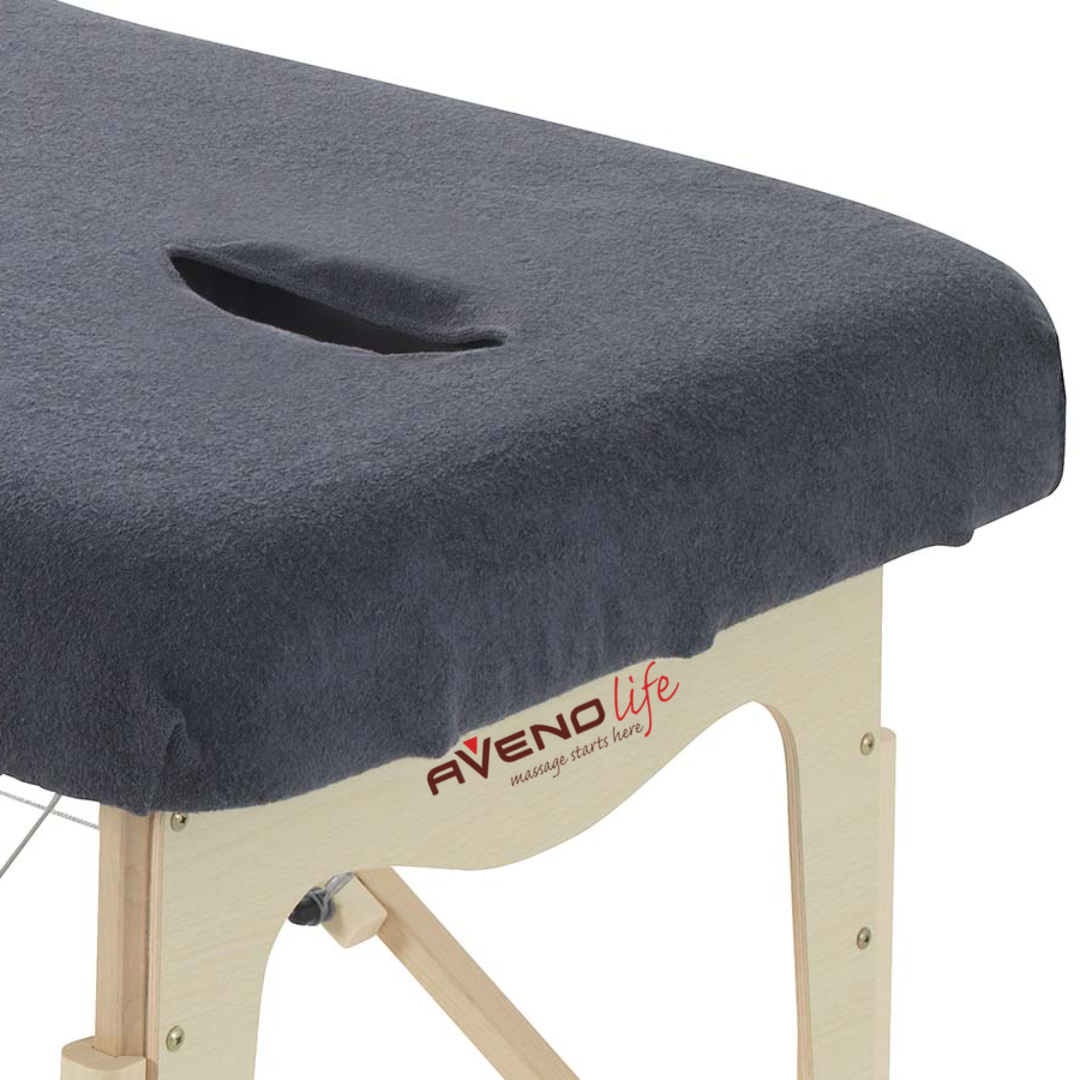 Drap housse éponge pour table de massage largeur 60 cm avec ou sans trou visage