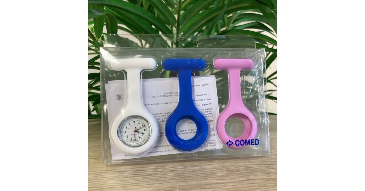 Lot De 3 Montres D'Infirmière Avec Clip - Silicone, Rétractable, Lumineuse