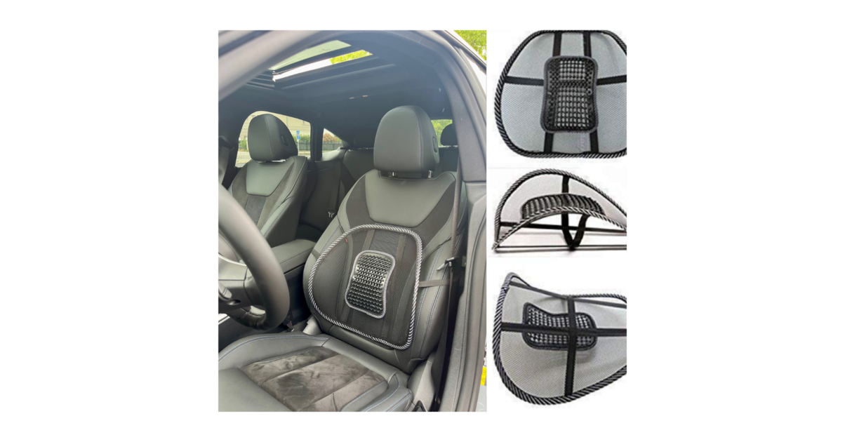 SMAMS Lot 2 Dossiers Lombaires Maille Respirante + Perles Massage – Soutien Dos Bureau & Voiture