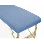 housse éponge bleue clair table de massage portable habys mobercas ecopostural tablelya gros plan